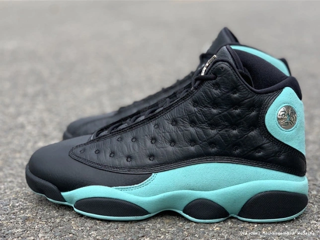 Official Maikesneakers Black 414571-030 Green Jordan Retro 13 Island Air 0729